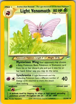 Light Venomoth 053/105 Neo Destiny Pokemon LP Unlimited - Image 1