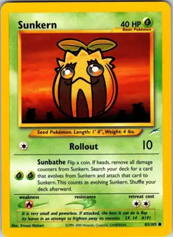 Sunkern 083/105 Neo Destiny Pokemon NM Unlimited - Image 1