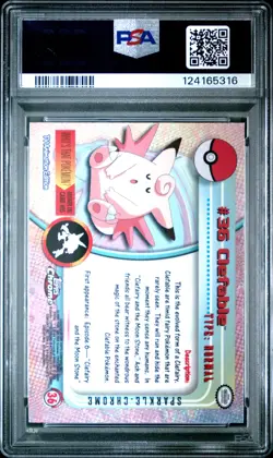 2000 TOPPS CHROME POKEMON T.V. SPARKLE #36 CLEFABLE PSA 8 - Image 2