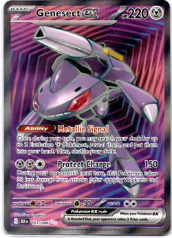 Pokemon TCG Genesect ex 161/086 Sv Black Bolt Full Art Holo Rare Near Mint - Image 1