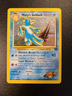 Misty's Golduck 12/132 Holo Rare Gym Challenge Pokemon Card - MP Condition - Image 1