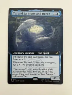 Tui and La Moon and Ocean Borderless MTG Magic the Gathering Card NM Mint TLE - Image 1