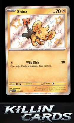 Shinx 135/091 Pokemon Shiny Rare SV: Paldean Fates Card NM - Image 1