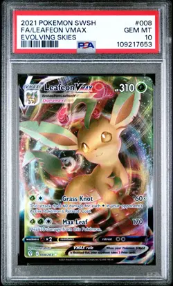 Leafeon VMAX 008/203 PSA 10 Gem Mint Evolving Skies SWSH Pokemon - Image 1