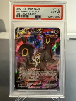 Pokemon TCG PSA 10 GEM MINT Umbreon Vmax TG23/TG30 Brilliant Stars English - Image 1