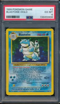 1999 Pokemon Game 2 Blastoise Holo PSA 6 EX-MT 138459906 - Image 1