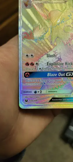 2018 POKEMON SUN & MOON CELESTIAL STORM SECRET #170 FULL ART/BLAZIKEN GX NM - Image 3