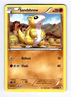 Sandshrew Boundaries Crossed #78 (2012) Common LP Pokemon - Image 1