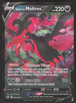 Galarian Moltres V 97/198 Ultra Rare Pokemon TCG SWSH06: Chilling Reign NM - Image 1