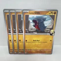 Cynthia's Gible 102/182 - Play Set (x4) - Pokemon TCG: Destined Rivals NM - Image 1