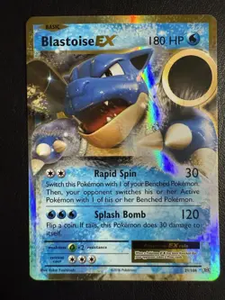 Pokemon TCG XY Evolutions Blastoise EX 21/108 Ultra Rare Holo Card - Image 1