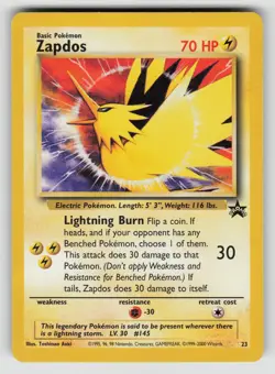 Zapdos 23 Promo Wizards Black Star Promos Pokemon HP - Creases - Image 1