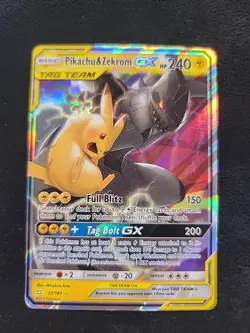 Pikachu & Zekrom GX 33/181 Pokemon Sun & Moon Team Up Holo Rare - Image 1