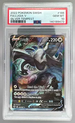Lugia V 2022 Pokemon Sword & Shield Silver Tempest #186 Alt Art PSA 10 - Image 1