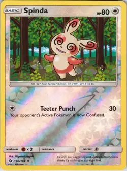 Spinda – Pokemon TCG Sun & Moon 102/149 Common Reverse Holo LP - Image 1