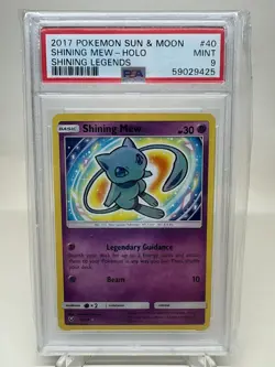 2017 POKEMON SUN & MOON SHINING LEGENDS #40 SHINING MEW-HOLO PSA 9 MINT - Image 1