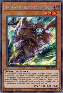 YUGIOH THE PHANTOM KNIGHTS OF SILENT BOOTS SECRET RARE BLRR-EN062 NEAR MINT - Image 1