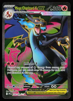 Mega Charizard X ex 109/094 Ultra Rare Phantasmal Flames Pokemon Card - Image 1