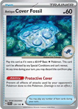Antique Cover Fossil - 129/142 - Pokemon Stellar Crown (2 CARD PURCHASE MINIMUM) - Image 1