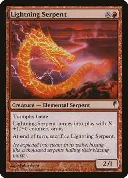 Lightning Serpent Coldsnap HEAVILY PLD Red Rare MAGIC GATHERING CARD ABUGames - Image 1