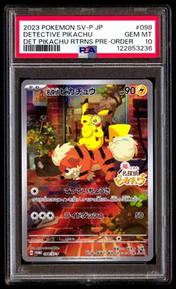 PSA 10 Detective Pikachu 098 Pokemon SV P Promo Japanese 2023 Det Rtrns Pre Orde - Image 1