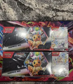 Lot of 2* Pokemon Prismatic Evolutions Sams Club Surprise Box Booster Bundle - Image 1