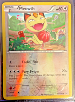 Pokemon TCG MEOWTH 67/108 - XY Roaring Skies - Rev Holo NM - Image 1
