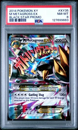 2014 POKEMON XY BLACK STAR PROMO #XY35 M METAGROSS EX PSA 8 - Image 1