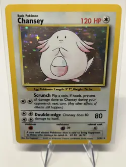Chansey Base Set 3/102 Holo Rare Pokemon TCG - Image 1