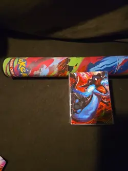 Collectibles: Mega Charizard Desk Mat - Pokemon - New + Deck Box - Image 1