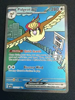 Pokemon TCG Pidgeot EX 225/197 Illustration Rare Holo Obsidian Flames - Image 2