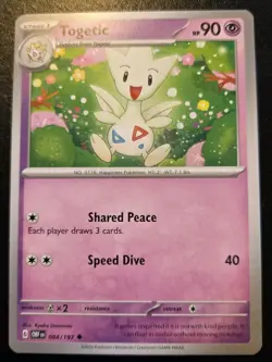 Togetic 084/197 Uncommon Scarlet & Violet: Obsidian Flames Pokemon TCG - Image 1