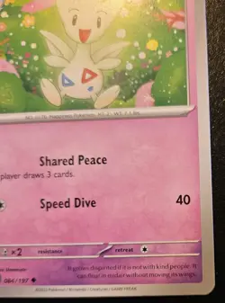 Togetic 084/197 Uncommon Scarlet & Violet: Obsidian Flames Pokemon TCG - Image 5