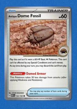 Antique Dome Fossil Non-Holo Common Trainer-Item 152/165 Pokemon TCG 151 - Image 1