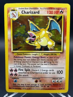 1999 Pokemon Charizard Base Set Holo Rare Unlimited Rare Card Vintage - Image 1