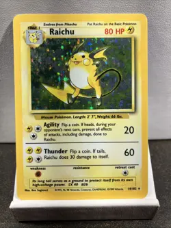 Pokemon Card TCG Raichu Holo Rare Base Set - Image 1