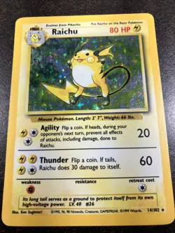 Pokemon Card TCG Raichu Holo Rare Base Set - Image 2