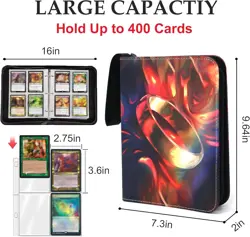 400 Pockets Trading Card Binder for MTG/YGO/TCG CardsPortable Waterproof Card - Image 3