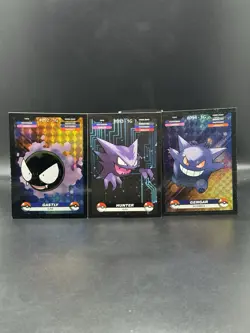 Gastly Haunter Gengar Prism Holo Foil Creasler Cards Set Of 3 - Image 1