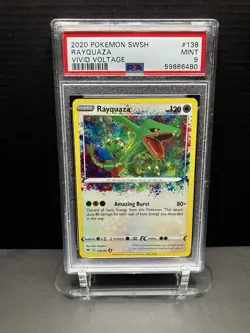2020 POKEMON SWORD & SHIELD VIVID VOLTAGE #138 RAYQUAZA PSA 9 - Image 1