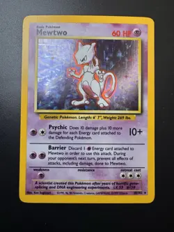 Mewtwo - Holo - 10/102 Base Set - Pokemon TCG - 1999 - Image 1