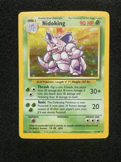 Pokemon TCG Nidoking Base Set 11/102 Holo Unlimited Holo Rare - Image 1