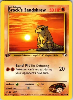 Brock's Sandshrew (72) 072/132 Gym Heroes Pokemon LP 1st Edition - Image 1