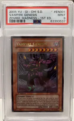 Yu-Gi-Oh! Vampire Genesis 1st Edition SD2-EN001 PSA 9 - Image 1