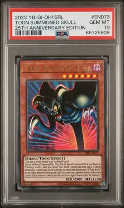 2023 Toon Summoned Skull SRL-EN073 Spell Ruler 25th Anniversary PSA 10 Yu-Gi-Oh! - Image 1