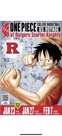 One Piece Monkey D. Luffy US Voyage College Basketball Promo Poster - Image 1