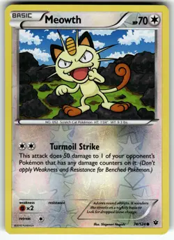 Meowth 74/124 XY - Fates Collide LP Pokemon Card TCG - Image 1