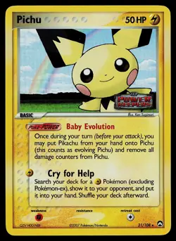 Pokemon Card - Pichu Power Keepers 21/108 Rare Reverse Holo Stamped - Image 1