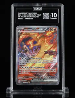 #1 HIGHEST GRADE Team Rocket’s Moltres Ex Stamped Promo UPC TAG 10 Pokemon Card - Image 1