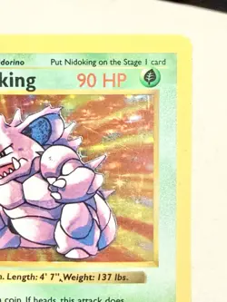 Nidoking 11/102 Base Set Shadowless English Pokemon Card -Moderate Play - Image 3